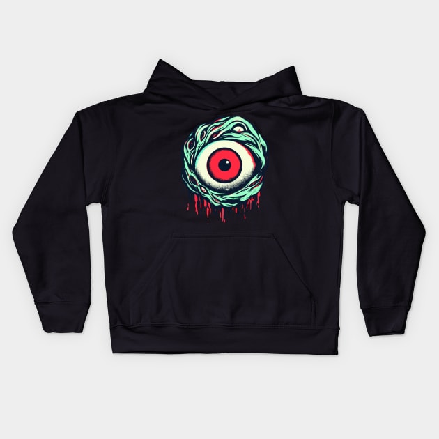 Third eye horror Kids Hoodie by Evgmerk